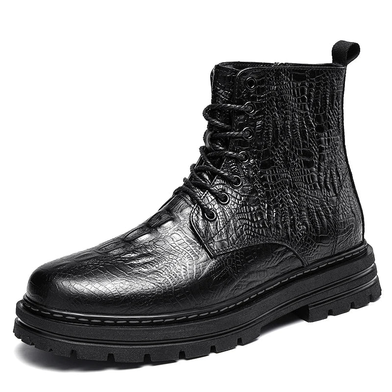 Plus Big Size 47 48 Men Pure Black Genuine Leather Boots With Zipper High Top Shoes Real Original Natural Handmade