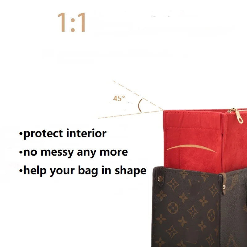 Makeup Bag For Lv On The Go BB PM MM GM Tote Bag Organizer Insert