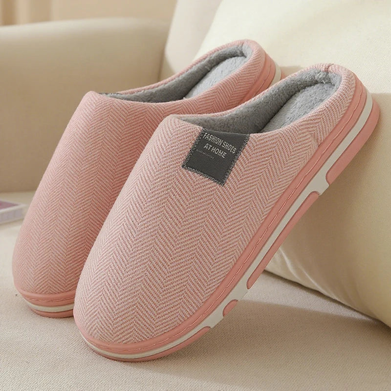 Big Size 48 49 Men Home Slippers Women Winter Warm Slides Casual Flurry Shoes Couples Indoor Non-slip Bedroom Comfort Flats