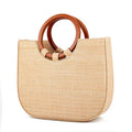 Women's Beach Bag Hand-held Straw Semi-round Hand Bag Holiday Woven Bag