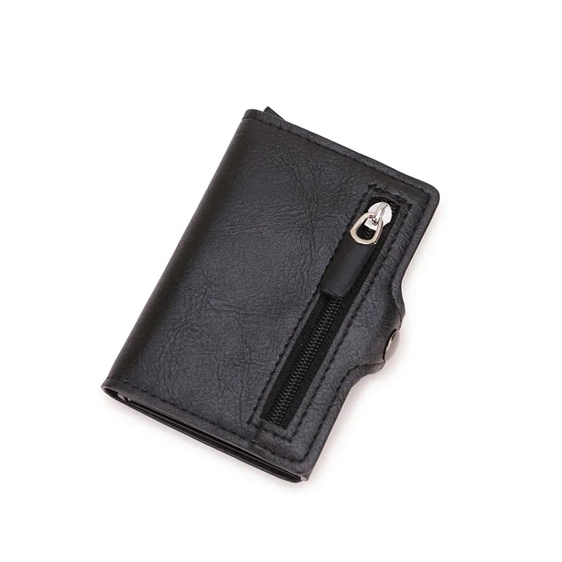 RFID Blocking Credit Card Holder Clutch Bag Men Luxury Brand Bag Card Wallet Carbon Fiber Leather Business Bank Cardholder Case