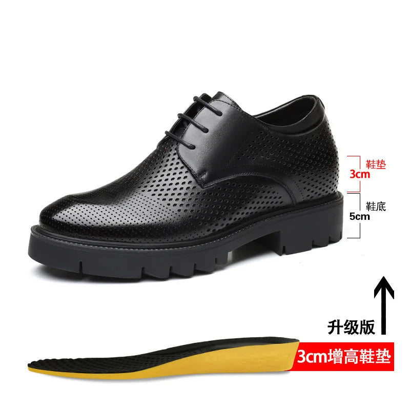 Men Dress Shoes Elevator Shoes Platform High Heels Height Increase Business Casual Man Heightening Shoes