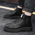 Men Boots Fashion Leather Men Motorcycle Boots Designer British Style Ankle Boots New Outdoor Non-Slip Men High Top Sports Shoes