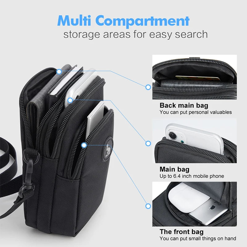 OIWAS Men Shoulder Bag Crossbody Bags Waist Bag Phone Bag Husband Wallet For Male Messenger Bag Mini Men's Purse Man Handbag