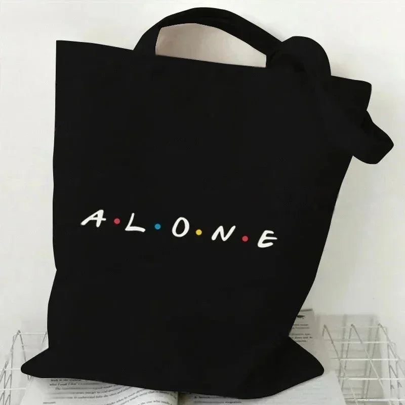 Eco-Friendly Black How You Doing Friends TV Tote Bag Canvas Shoulder Bag for Women Trendy TV Show-Themed Handbag for Girls