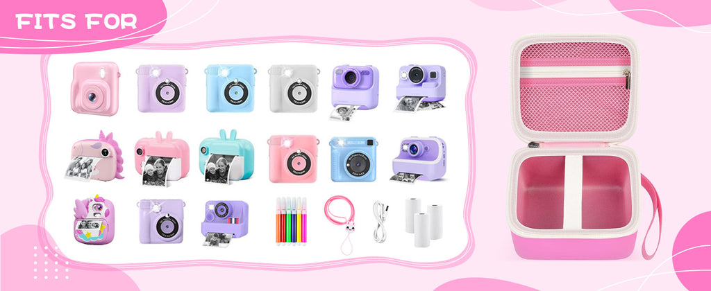 Kids Instant Print Camera Case Portable Storage Bag Toddler Digital Camera Print Paper Organizer Compatible With Most Brands