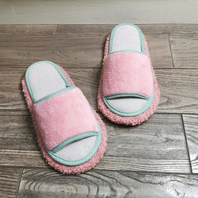 Microfibre Mop Slippers Solid Color Simple Wipeable Floor Mopping Sweeping Wood Floor Tile Cleaning Slippers Lazy Slippers