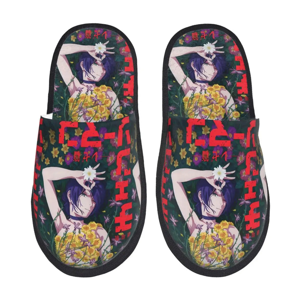 Chainsaw Man Reze House Slippers Living Room Anime Manga Soft Memory Foam Slippers Non Slip