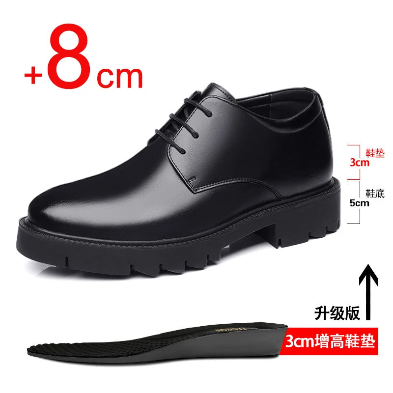 Men Dress Shoes Elevator Shoes Platform High Heels Height Increase Business Casual Man Heightening Shoes