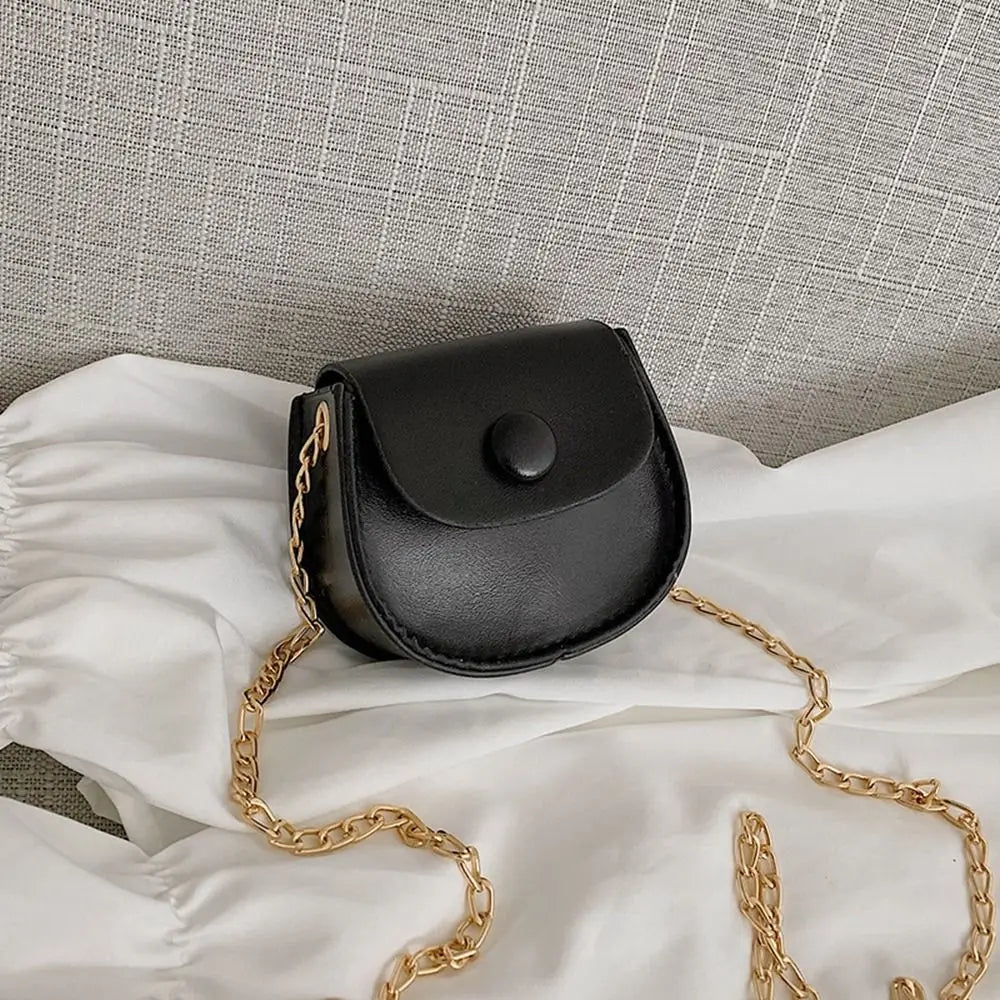 PU Leather Small Bag Coin Purse Wallet Card Holder Mini Saddle Bag Chain Crossbody Bag Women Shoulder Bag Female Handbag