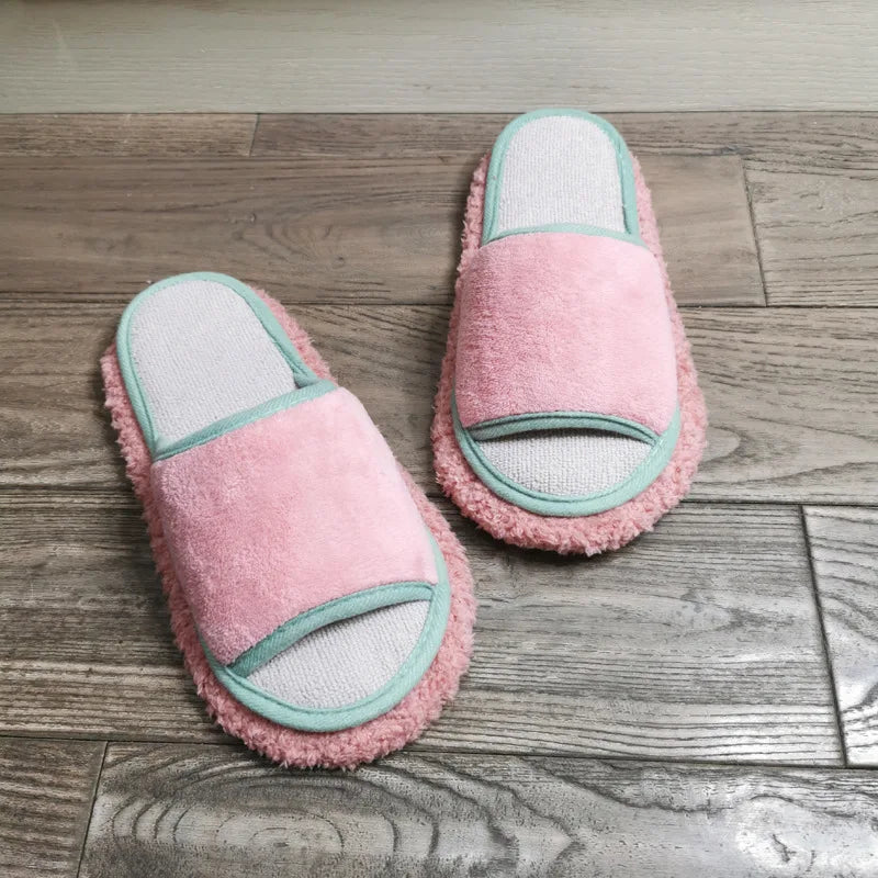 Microfibre Mop Slippers Solid Color Simple Wipeable Floor Mopping Sweeping Wood Floor Tile Cleaning Slippers Lazy Slippers