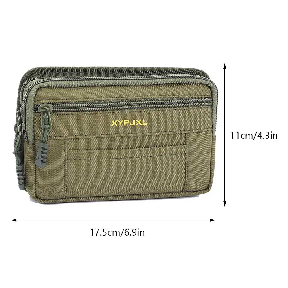 Men Canvas Mobile Phone Purse Mini Coin Small Square Belt Bags Multi-Compartment Fanny Wallet Pouch Man Pocket Design Waist Pack
