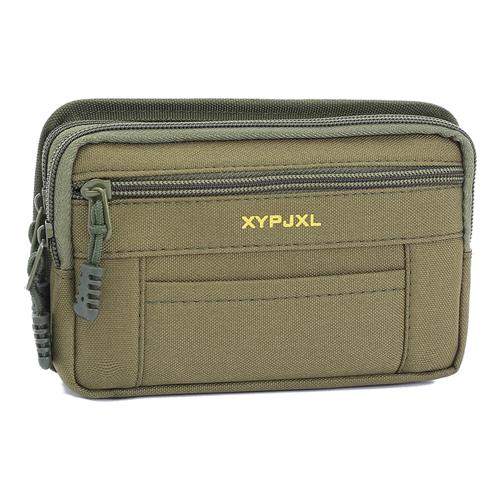 Men Canvas Mobile Phone Purse Mini Coin Small Square Belt Bags Multi-Compartment Fanny Wallet Pouch Man Pocket Design Waist Pack