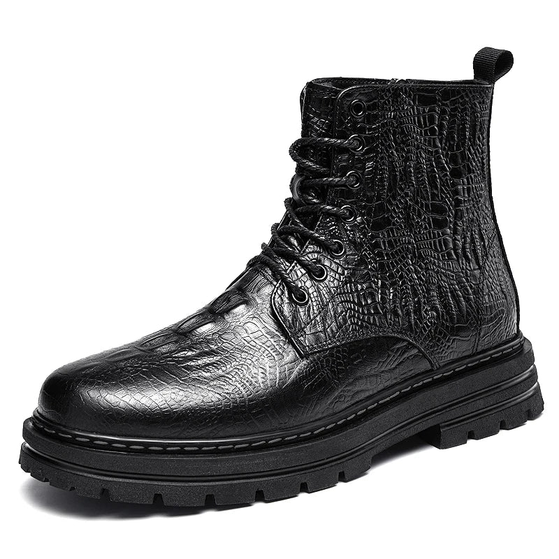 Plus Big Size 47 48 Men Pure Black Genuine Leather Boots With Zipper High Top Shoes Real Original Natural Handmade