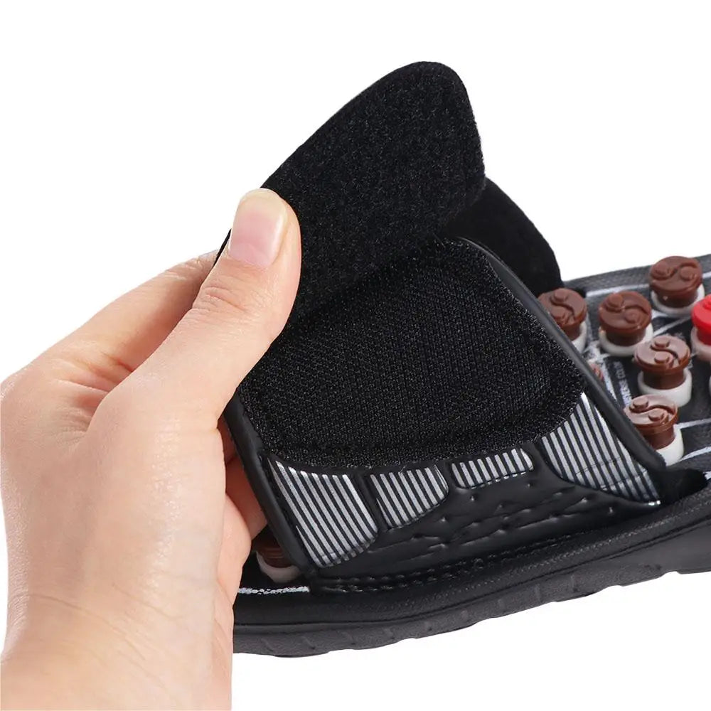 Relaxation Rotating Foot Massage Shoes Anti-slip Healthy Acupressure Massage Slippers Unisex Feet Care Reflexology Sandals Man