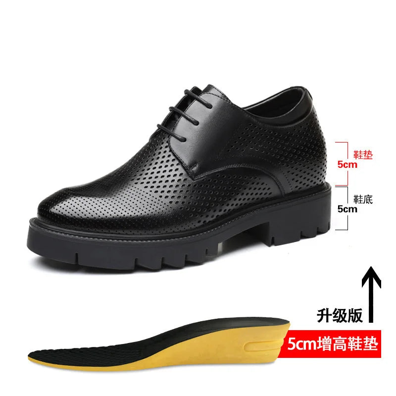 Men Dress Shoes Elevator Shoes Platform High Heels Height Increase Business Casual Man Heightening Shoes