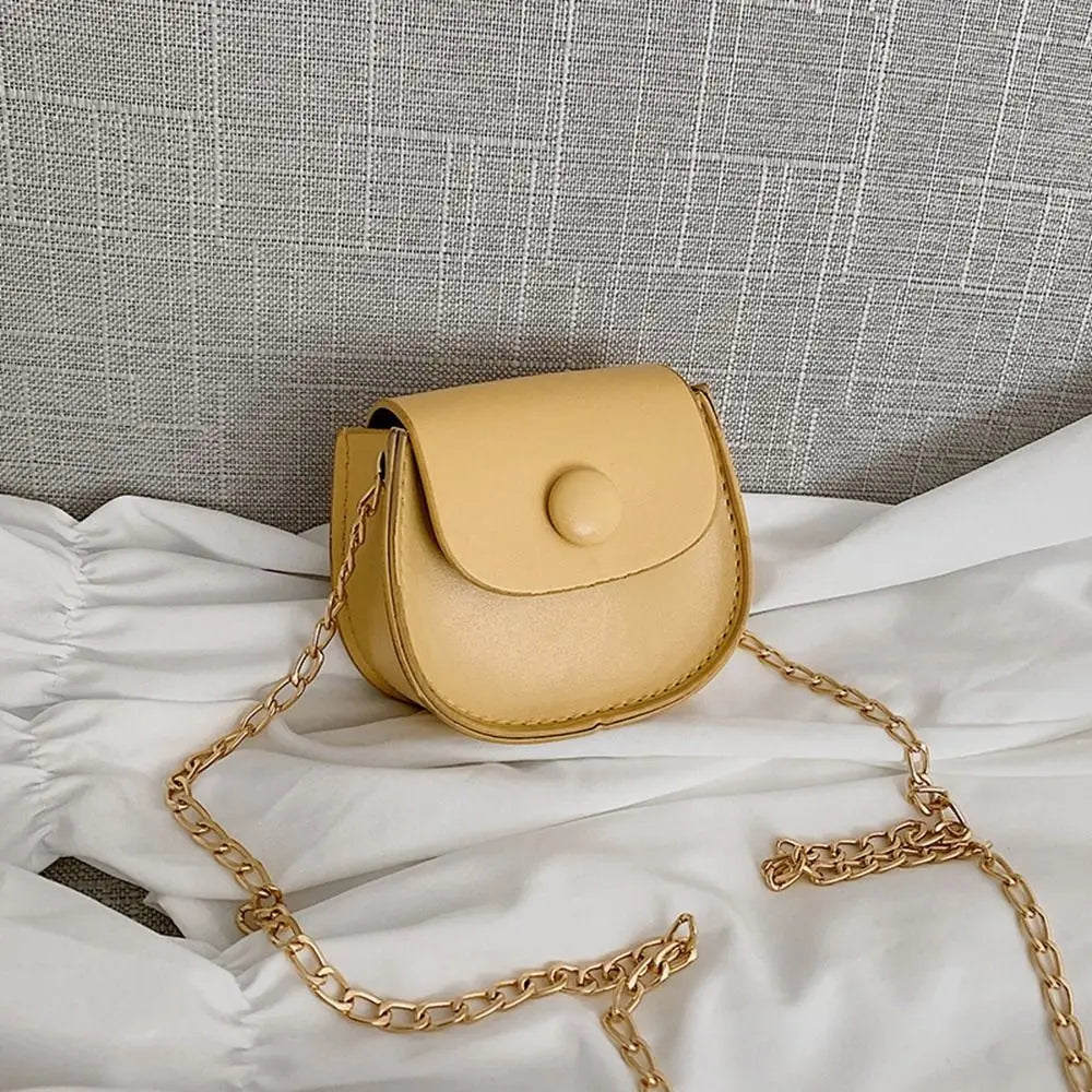 PU Leather Small Bag Coin Purse Wallet Card Holder Mini Saddle Bag Chain Crossbody Bag Women Shoulder Bag Female Handbag