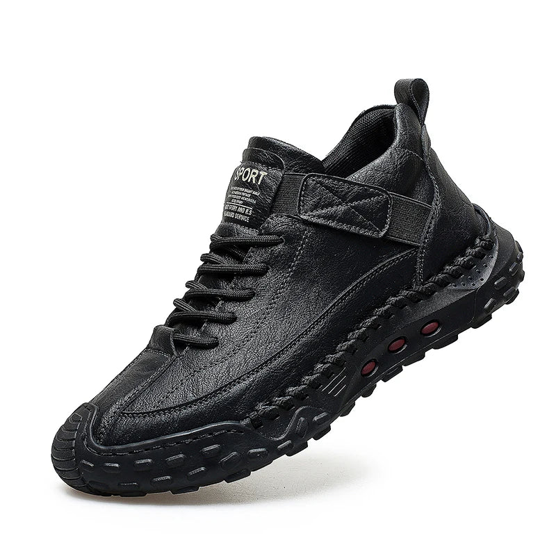 Plus Size Men Boots Hand-stitching Men's Casual Leather Boots Autumn Ankle Boots For Men Shoes Comfortable Man Footwear