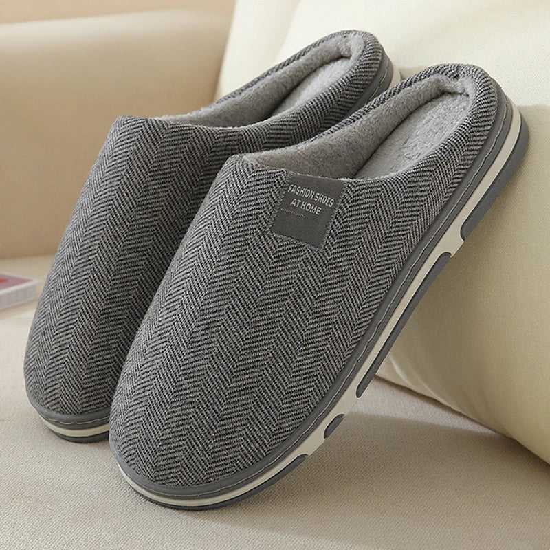 Big Size 48 49 Men Home Slippers Women Winter Warm Slides Casual Flurry Shoes Couples Indoor Non-slip Bedroom Comfort Flats