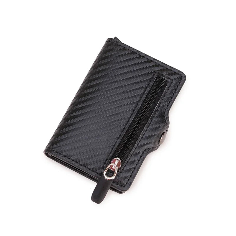 RFID Blocking Credit Card Holder Clutch Bag Men Luxury Brand Bag Card Wallet Carbon Fiber Leather Business Bank Cardholder Case
