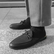 Men Fashion Slippers Men One Step Casual Comfortable Half Dragged Small Leather Shoes Men Outdoor Business Slippers Size 38-44