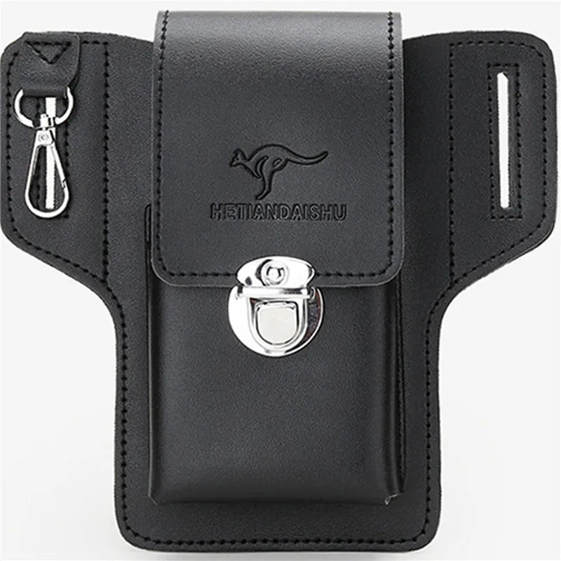 Phone Belt Bag For Men Bags Cell Phone Loop Holster Phone Pouch Wallet High Quality Multifunctional PU Leather Phone Case