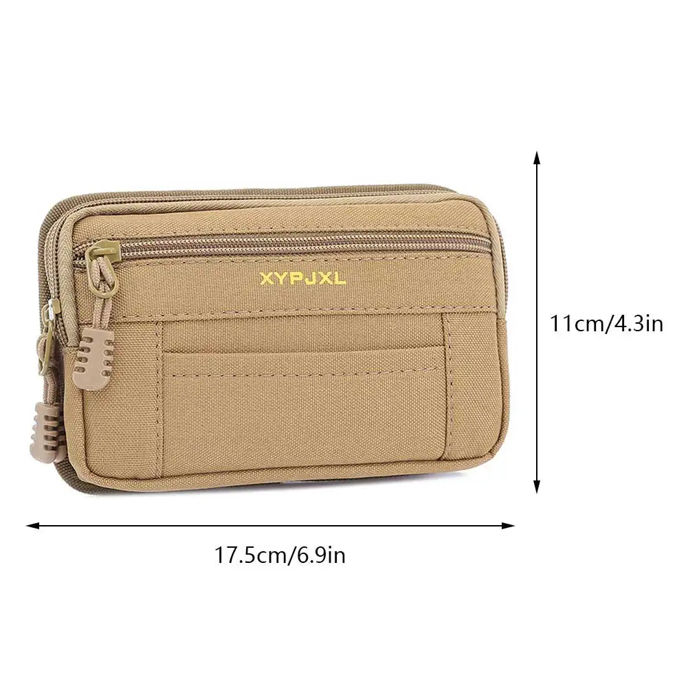 Men Canvas Mobile Phone Purse Mini Coin Small Square Belt Bags Multi-Compartment Fanny Wallet Pouch Man Pocket Design Waist Pack