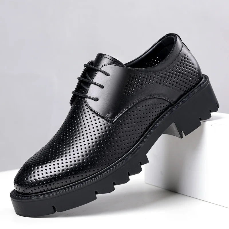 Men Dress Shoes Elevator Shoes Platform High Heels Height Increase Business Casual Man Heightening Shoes