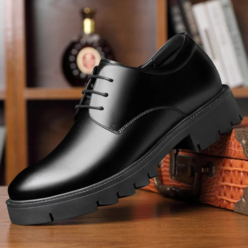Men Dress Shoes Elevator Shoes Platform High Heels Height Increase Business Casual Man Heightening Shoes
