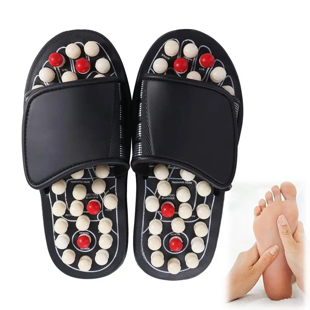 Relaxation Rotating Foot Massage Shoes Anti-slip Healthy Acupressure Massage Slippers Unisex Feet Care Reflexology Sandals Man