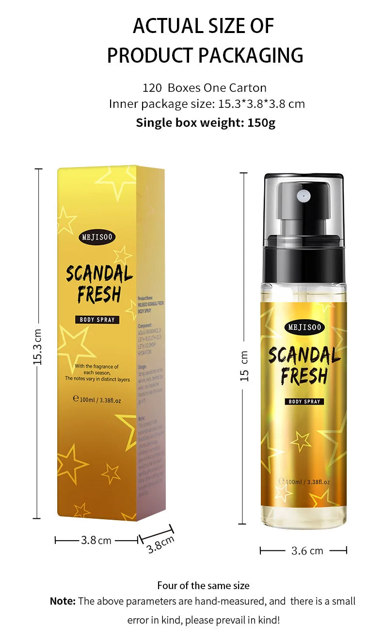 Long-Lasting Body Fragrance Spray – Effectively Controls Odor Body Mist Suitable For Both Men And Women Convenient And Portable