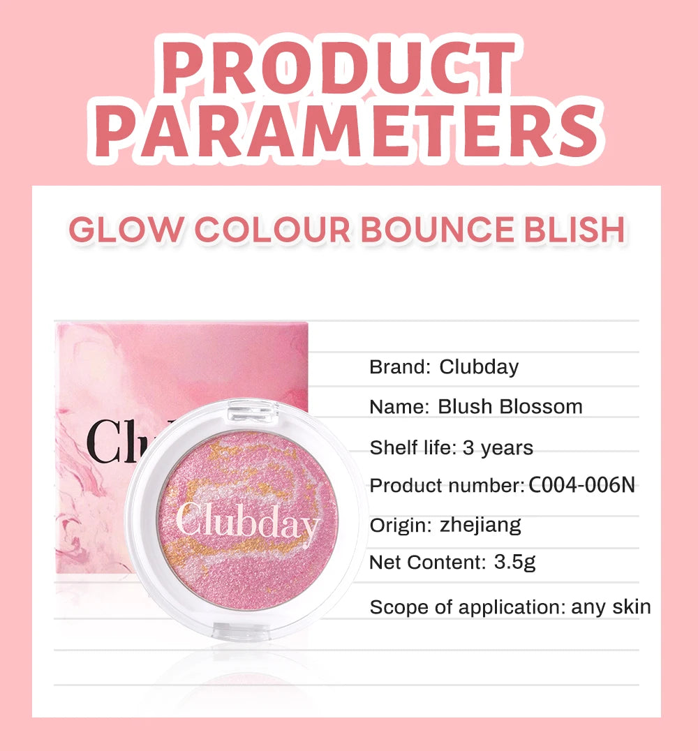 Monochrome Powder Blusher High Gloss Powder Gloss Shiny Highlight Contour Palette Natural  Gloss Concealer  Long-Lasting