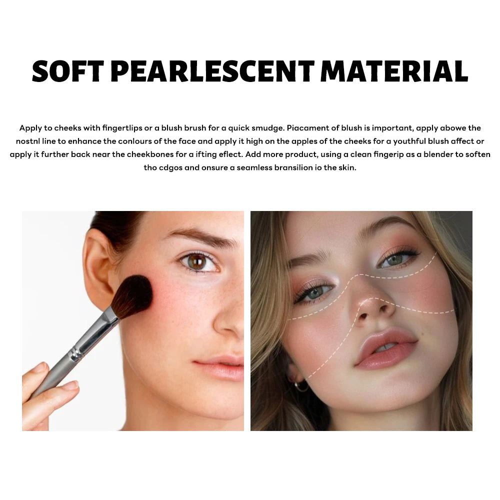 Monochrome Powder Blusher High Gloss Powder Gloss Shiny Highlight Contour Palette Natural  Gloss Concealer  Long-Lasting