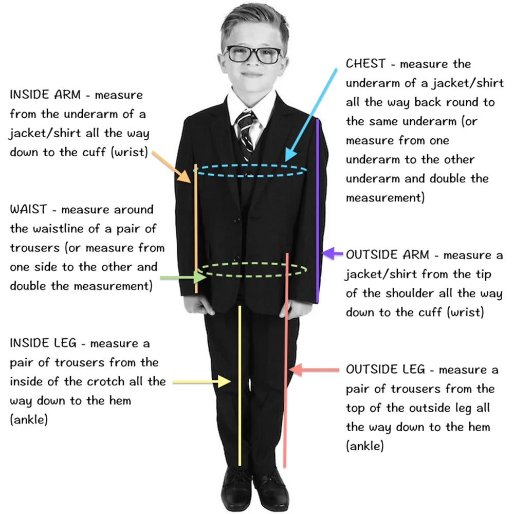 Fashionable Boys Suit Set Banquet Party Outfit 3 Pieces Jacket Vest Pants Kids Clothes 2-16T Elegant Children's Tuxedo Wedding