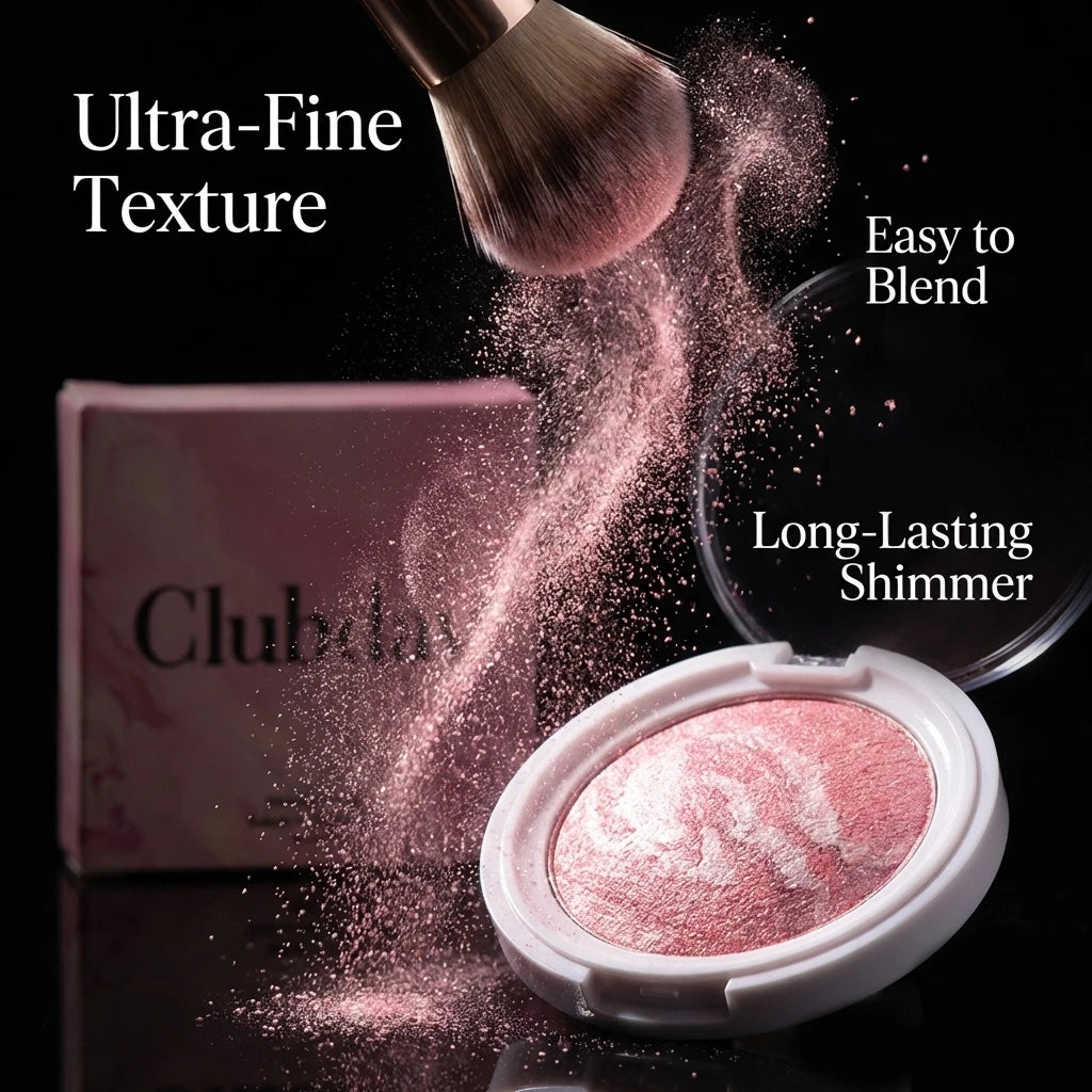 Monochrome Powder Blusher High Gloss Powder Gloss Shiny Highlight Contour Palette Natural  Gloss Concealer  Long-Lasting