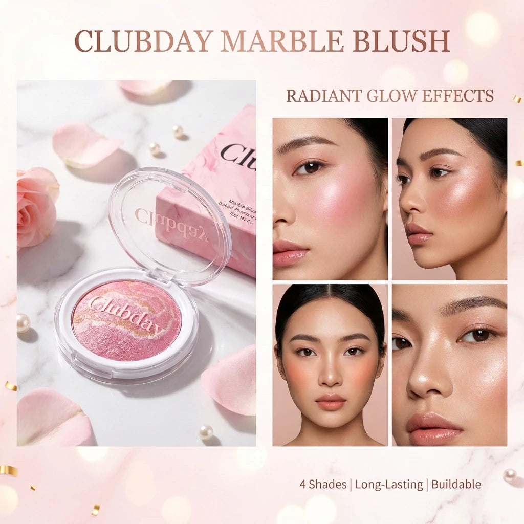 Monochrome Powder Blusher High Gloss Powder Gloss Shiny Highlight Contour Palette Natural  Gloss Concealer  Long-Lasting