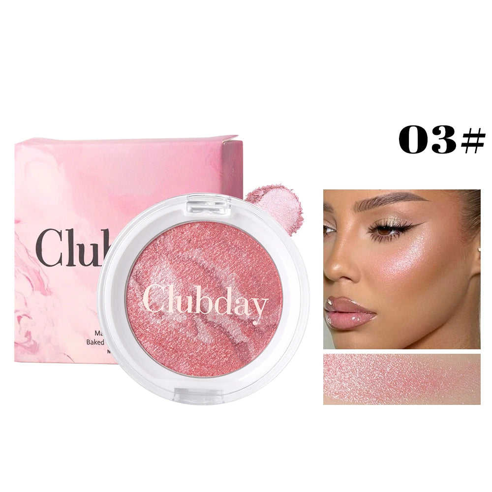 Monochrome Powder Blusher High Gloss Powder Gloss Shiny Highlight Contour Palette Natural  Gloss Concealer  Long-Lasting