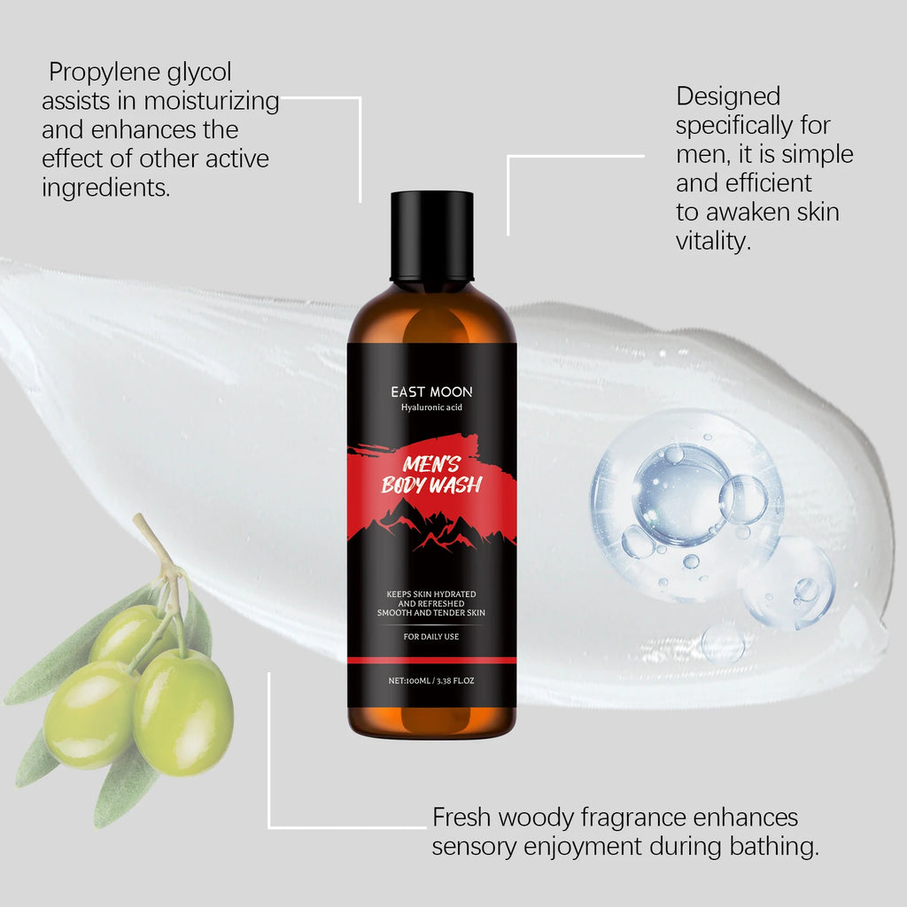 Shower Gel for Men Gentle Cleansing Moisturizing Exfoliator Body Wash Brightening Skin Shrink Pores Fragrance Foam Bath Lotion