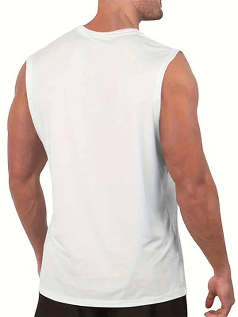 Men's V-neck Sleeveless Vest For Slimming And Muscle Building, Daily Wear, Simple Fashion, And A Strong Sense Of Power Top