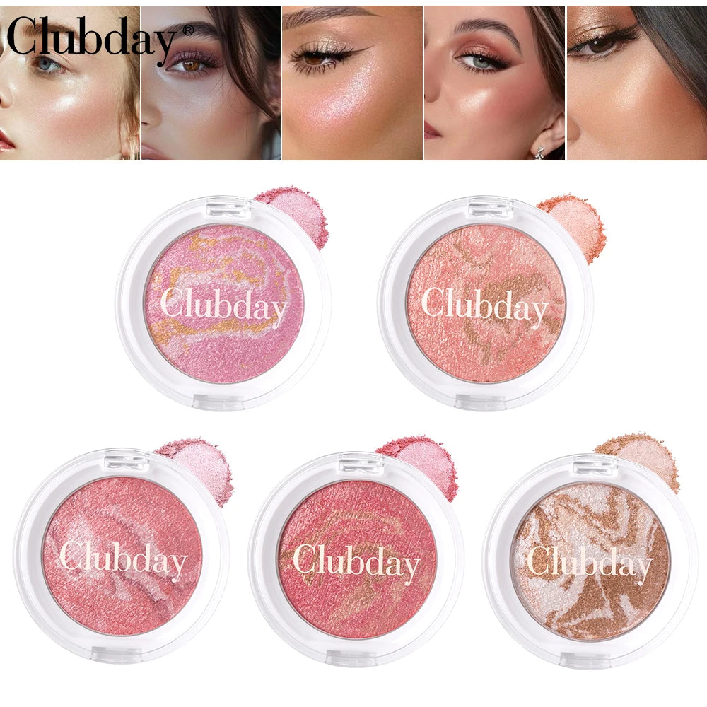 Monochrome Powder Blusher High Gloss Powder Gloss Shiny Highlight Contour Palette Natural  Gloss Concealer  Long-Lasting