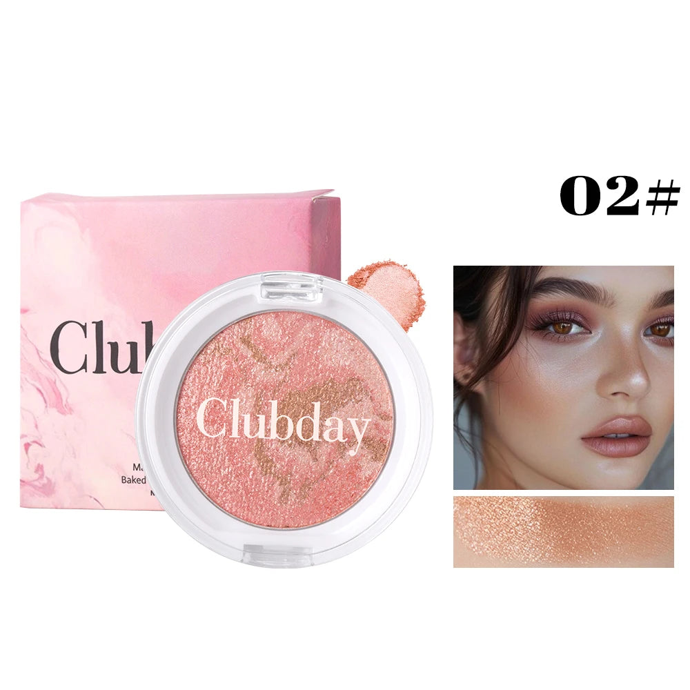 Monochrome Powder Blusher High Gloss Powder Gloss Shiny Highlight Contour Palette Natural  Gloss Concealer  Long-Lasting