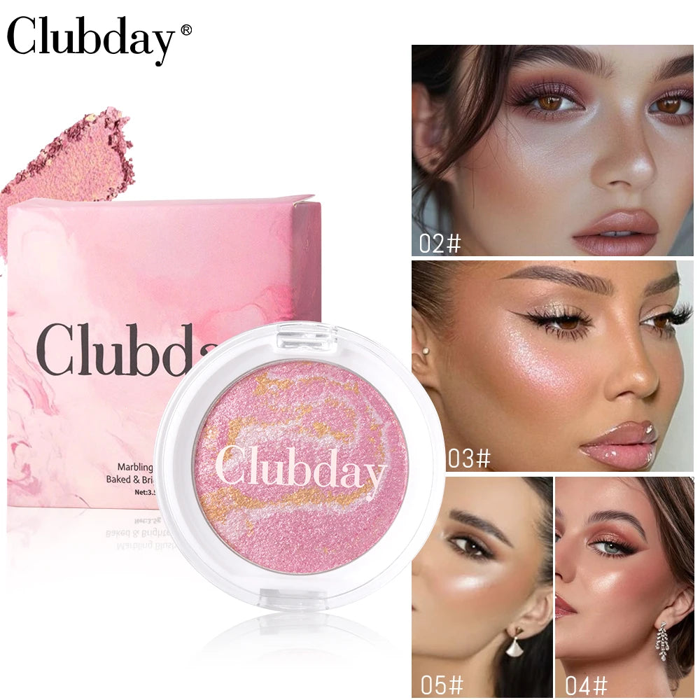 Monochrome Powder Blusher High Gloss Powder Gloss Shiny Highlight Contour Palette Natural  Gloss Concealer  Long-Lasting