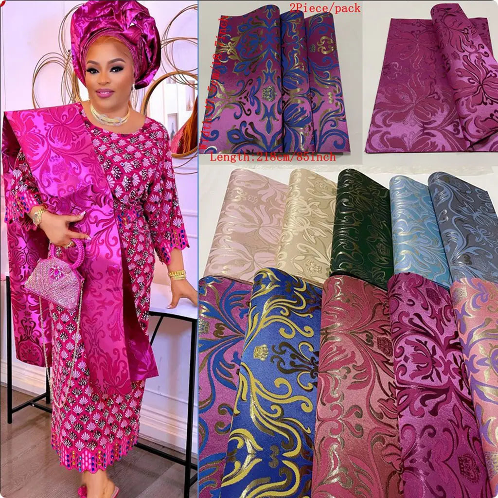 2025 Newest Grandmaster African 3D Swiss Gele Ipele Sego Headtie 2Pcs/Pack Thick SEGO Head Tie For Nigerian Wedding Pary Outfits