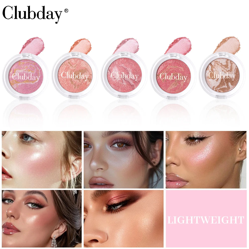 Monochrome Powder Blusher High Gloss Powder Gloss Shiny Highlight Contour Palette Natural  Gloss Concealer  Long-Lasting