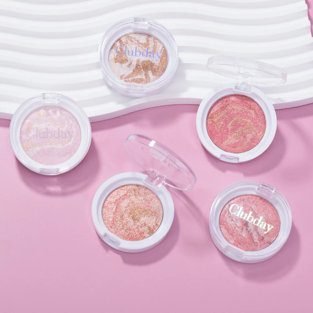 Monochrome Powder Blusher High Gloss Powder Gloss Shiny Highlight Contour Palette Natural  Gloss Concealer  Long-Lasting