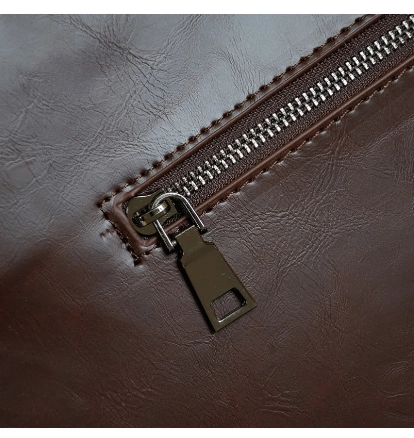 Business Briefcase Men Travel Portable Handbag Solid Casual Leather Messenger Crossbody Bag Male Big Office Laptop Bag XA219C