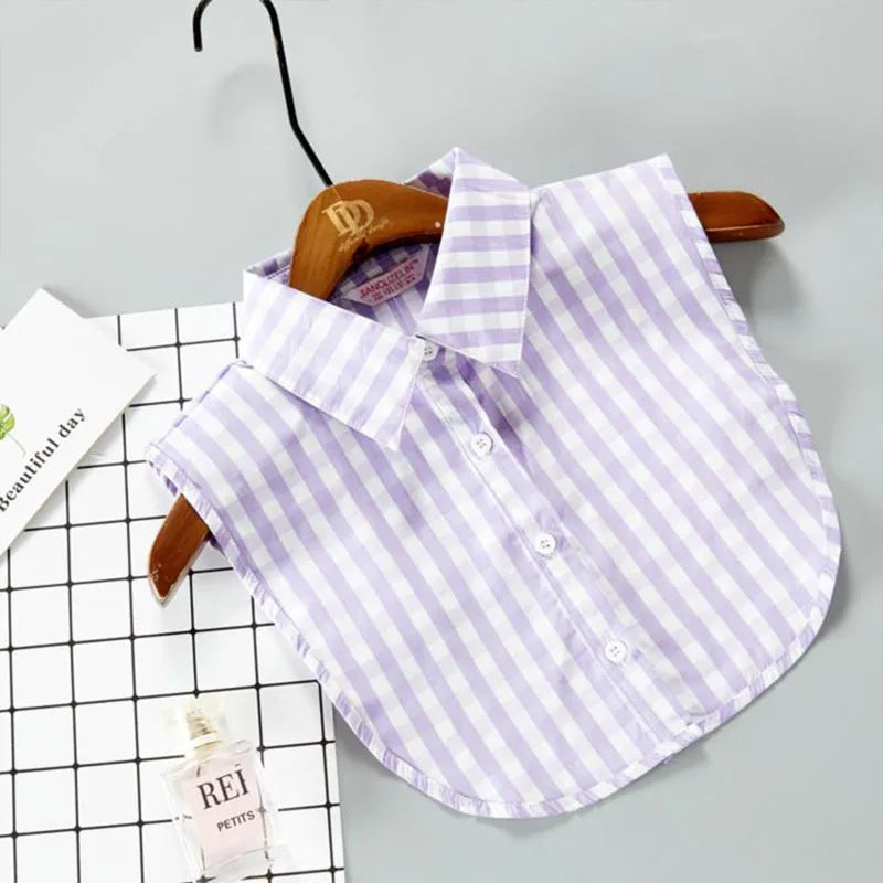 White Fake Collar Shirt For Children False Collar Blouse Lace Kids Peter Pan Collar Detachable Lapel Half Shirt Boys Faux Col