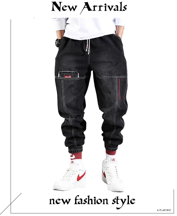 2025 New Streetwear Hip Hop Cargo Pants Men's jeans Cargo Pants Elastic Harun pants Joggers Pants In Autumn and Spring Men Cloth