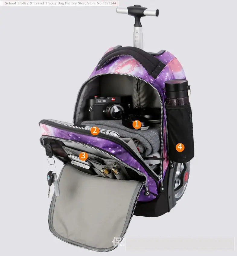 large wheels School Rolling Bags for teenagers travel trolley bags for Children wheeled bag bags for travel rolling bag wheels