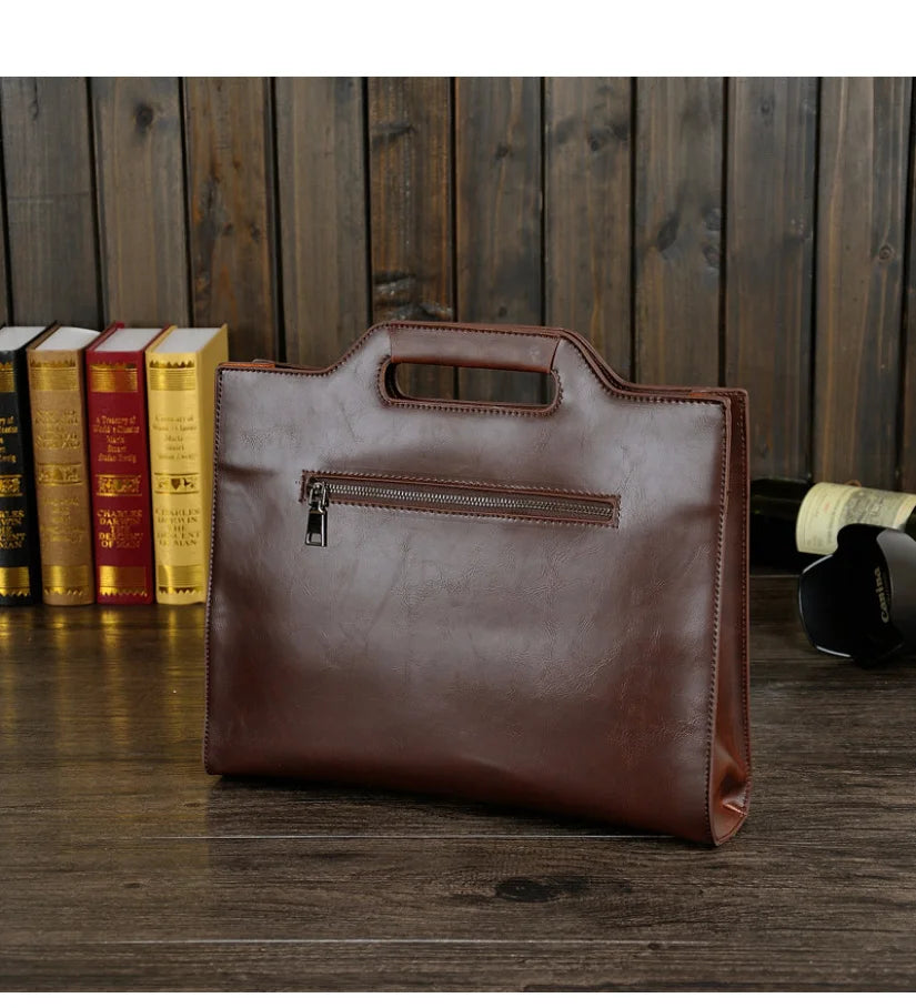 Business Briefcase Men Travel Portable Handbag Solid Casual Leather Messenger Crossbody Bag Male Big Office Laptop Bag XA219C
